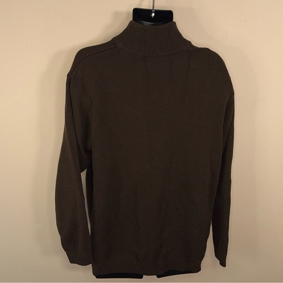 VINTAGE SOUTH POLE BROWN RIBBED SWEATER MENS 90’s TURTLENECK LONG SLEEVE - Picture 7 of 12